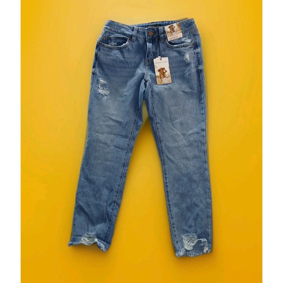 Sincerely Jules Denim - NEW Sincerely Jules Women's Light Wash Classic Rise Crop Straight Jeans - 1/25